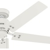 image:imageHunter Fan 52 inch Ceiling Fan with No Light Outdoor or Indoor Matte White Ceiling Fan with Pull Chain for Porch Living Room Office Kitchen Garage 5 Blades Renewed