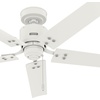 image:imageHunter Fan 52 inch Ceiling Fan with No Light Outdoor or Indoor Matte White Ceiling Fan with Pull Chain for Porch Living Room Office Kitchen Garage 5 Blades Renewed
