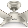 image:imageHunter Fan 52 inch Contemporary Matte Nickel IndoorOutdoor Ceiling Fan with LED Light Kit and Remote Control Renewed