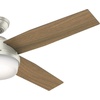 image:imageHunter Fan 52 inch Contemporary Matte Nickel IndoorOutdoor Ceiling Fan with LED Light Kit and Remote Control Renewed