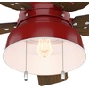 image:imageHunter Fan 52 inch Low Profile Barn Red IndoorOutdoor Ceiling Fan with Light Kit Renewed
