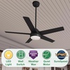 image:imageHunter Fan 52 inch Matte Black IndoorOutdoor Ceiling Fan with Light for Bedroom Living Room Office Basement Kitchen Patio CC5C25C89 RenewedMatte Black