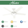 image:imageHunter Fan 52 inch Matte Black IndoorOutdoor Ceiling Fan with Light for Bedroom Living Room Office Basement Kitchen Patio CC5C25C89 RenewedWhite