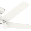 image:imageHunter Fan 52 inch Matte Black IndoorOutdoor Ceiling Fan with Light for Bedroom Living Room Office Basement Kitchen Patio CC5C25C89 RenewedWhite