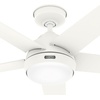image:imageHunter Fan 52 inch Matte Black IndoorOutdoor Ceiling Fan with Light for Bedroom Living Room Office Basement Kitchen Patio CC5C25C89 RenewedWhite