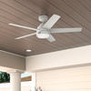 image:imageHunter Fan 52 inch Matte Black IndoorOutdoor Ceiling Fan with Light for Bedroom Living Room Office Basement Kitchen Patio CC5C25C89 RenewedWhite