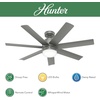 image:imageHunter Fan 52 inch Matte Silver IndoorOutdoor Ceiling Fan with Light and Remote Control for Bedroom Living Room Office Basement Kitchen Patio CC5C23C76 Renewed
