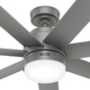 image:imageHunter Fan 52 inch Matte Silver IndoorOutdoor Ceiling Fan with Light and Remote Control for Bedroom Living Room Office Basement Kitchen Patio CC5C23C76 Renewed