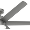 image:imageHunter Fan 60 inch Casual Matte Silver IndoorOutdoor Ceiling Fan with Lights for Patio Farmhouse Bedroom Living RoomFamily Room Dining Room Kitchen Office Renewed