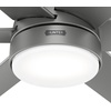 image:imageHunter Fan 60 inch Casual Matte Silver IndoorOutdoor Ceiling Fan with Lights for Patio Farmhouse Bedroom Living RoomFamily Room Dining Room Kitchen Office Renewed