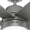 image:imageHunter Fan 60 inch Casual Matte Silver IndoorOutdoor Ceiling Fan with Lights for Patio Farmhouse Bedroom Living RoomFamily Room Dining Room Kitchen Office Renewed