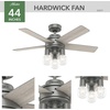 image:imageHunter Fan Company 51331 44 inch Hardwick Fresh White Ceiling Fan with LED Light Kit and Handheld RemoteMatte Silver