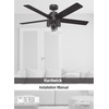 image:imageHunter Fan Company 51842 52 inch Hardwick Matte Silver Ceiling Fan with LED Light Kit and Handheld RemoteMatte Silver finish
