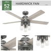 image:imageHunter Fan Company 51842 52 inch Hardwick Matte Silver Ceiling Fan with LED Light Kit and Handheld RemoteMatte Silver finish