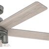 image:imageHunter Fan Company 51842 52 inch Hardwick Matte Silver Ceiling Fan with LED Light Kit and Handheld RemoteMatte Silver finish