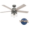 image:imageHunter Fan Company 51842 52 inch Hardwick Matte Silver Ceiling Fan with LED Light Kit and Handheld RemoteMatte Silver finish