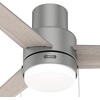 image:imageHunter Fan Company 51972 52 inch Brunner Matte White Low Profile Ceiling Fan with LED Light Kit and Pull Chain  Modern Low Profile Mount Pull Chain 3 Blades For Bedroom Living Room 51972Matte Silver