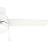 image:imageHunter Fan Company 51972 52 inch Brunner Matte White Low Profile Ceiling Fan with LED Light Kit and Pull Chain  Modern Low Profile Mount Pull Chain 3 Blades For Bedroom Living Room 51972Matte White