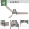 image:imageHunter Fan Company 51972 52 inch Brunner Matte White Low Profile Ceiling Fan with LED Light Kit and Pull Chain  Modern Low Profile Mount Pull Chain 3 Blades For Bedroom Living Room 51972Matte Silver