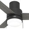 image:imageHunter Fan Company 51972 52 inch Brunner Matte White Low Profile Ceiling Fan with LED Light Kit and Pull Chain  Modern Low Profile Mount Pull Chain 3 Blades For Bedroom Living Room 51972Matte Black