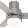 image:imageHunter Fan Company 51972 52 inch Brunner Matte White Low Profile Ceiling Fan with LED Light Kit and Pull Chain  Modern Low Profile Mount Pull Chain 3 Blades For Bedroom Living Room 51972Matte Silver