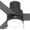 image:imageHunter Fan Company 51972 52 inch Brunner Matte White Low Profile Ceiling Fan with LED Light Kit and Pull Chain  Modern Low Profile Mount Pull Chain 3 Blades For Bedroom Living Room 51972Matte Black