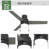 image:imageHunter Fan Company 51972 52 inch Brunner Matte White Low Profile Ceiling Fan with LED Light Kit and Pull Chain  Modern Low Profile Mount Pull Chain 3 Blades For Bedroom Living Room 51972Matte Black