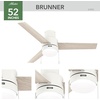 image:imageHunter Fan Company 51972 52 inch Brunner Matte White Low Profile Ceiling Fan with LED Light Kit and Pull Chain  Modern Low Profile Mount Pull Chain 3 Blades For Bedroom Living Room 51972Matte White