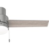 image:imageHunter Fan Company 51972 52 inch Brunner Matte White Low Profile Ceiling Fan with LED Light Kit and Pull Chain  Modern Low Profile Mount Pull Chain 3 Blades For Bedroom Living Room 51972Matte Silver