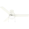 image:imageHunter Fan Company 51972 52 inch Brunner Matte White Low Profile Ceiling Fan with LED Light Kit and Pull Chain  Modern Low Profile Mount Pull Chain 3 Blades For Bedroom Living Room 51972Matte White
