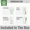 image:imageHunter Fan Company 53337 52 inch Donegan Fresh White Ceiling Fan with LED Light Kit and Pull Chain