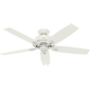 image:imageHunter Fan Company 53337 52 inch Donegan Fresh White Ceiling Fan with LED Light Kit and Pull Chain