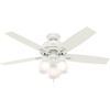 image:imageHunter Fan Company 53337 52 inch Donegan Fresh White Ceiling Fan with LED Light Kit and Pull Chain