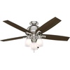 image:imageHunter Fan Company 53338 52 inch Donegan Brushed Nickel Ceiling Fan with LED Light Kit and Pull Chain