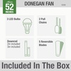 image:imageHunter Fan Company 53338 52 inch Donegan Brushed Nickel Ceiling Fan with LED Light Kit and Pull Chain