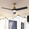 image:imageHunter Fan Outdoor or Indoor Ceiling Fan 52 in Gold Ceiling Fan with Light and Remote for Patios Living Room Bedroom Porch Garage 3 Blades Renewed