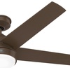 image:imageHunter Fan Outdoor or Indoor Ceiling Fan 52 in Matte Bronze Ceiling Fan with Light for Patios Living Room Bedroom Porch Garage 5 Blades Renewed