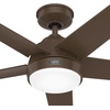 image:imageHunter Fan Outdoor or Indoor Ceiling Fan 52 in Matte Bronze Ceiling Fan with Light for Patios Living Room Bedroom Porch Garage 5 Blades Renewed