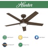 image:imageHunter Fan Outdoor or Indoor Ceiling Fan 52 in Matte Bronze Ceiling Fan with Light for Patios Living Room Bedroom Porch Garage 5 Blades Renewed