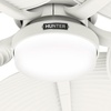 image:imageHunter Fan Outdoor or Indoor Ceiling Fan 52 in White Ceiling Fan with Light for Patios Living Room Bedroom Porch Garage 5 Blades Renewed