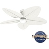image:imageHunter Fan Outdoor or Indoor Ceiling Fan 52 in White Ceiling Fan with Light for Patios Living Room Bedroom Porch Garage 5 Blades Renewed