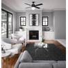 image:imageHunter Hepburn Indoor Ceiling Fan with LED Light 44 inch Modern Brass  Standard Mount Wall Control 4 Blades For Bedroom Living Room Kitchen Includes Bulbs 52313Matte Black