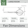 image:imageHunter Hepburn Indoor Ceiling Fan with LED Light 44 inch Modern Brass  Standard Mount Wall Control 4 Blades For Bedroom Living Room Kitchen Includes Bulbs 52313Matte White