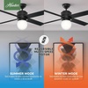 image:imageHunter Hepburn Indoor Ceiling Fan with LED Light 44 inch Modern Brass  Standard Mount Wall Control 4 Blades For Bedroom Living Room Kitchen Includes Bulbs 52313Matte Black