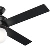 image:imageHunter Hepburn Indoor Ceiling Fan with LED Light 44 inch Modern Brass  Standard Mount Wall Control 4 Blades For Bedroom Living Room Kitchen Includes Bulbs 52313Matte Black