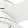 image:imageHunter Hepburn Indoor Ceiling Fan with LED Light 44 inch Modern Brass  Standard Mount Wall Control 4 Blades For Bedroom Living Room Kitchen Includes Bulbs 52313Matte White