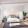 image:imageHunter Hepburn Indoor Ceiling Fan with LED Light 44 inch Modern Brass  Standard Mount Wall Control 4 Blades For Bedroom Living Room Kitchen Includes Bulbs 52313Matte White