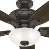 image:imageHunter Kenbridge Indoor Ceiling Fan Pull Chain 52 inch Noble Bronze  with LED Light Standard Mount 5 Blades For Bedroom Living Room Kitchen 53376