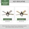 image:imageHunter Key Biscayne Outdoor or Indoor Rustic 54 inch Weathered Zinc  Ceiling Fan with LED Light Standard Mount Pull Chain For Bedroom Living Room Patio 59135Onyx Bengal