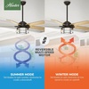 image:imageHunter Key Biscayne Outdoor or Indoor Rustic 54 inch Weathered Zinc  Ceiling Fan with LED Light Standard Mount Pull Chain For Bedroom Living Room Patio 59135Onyx Bengal